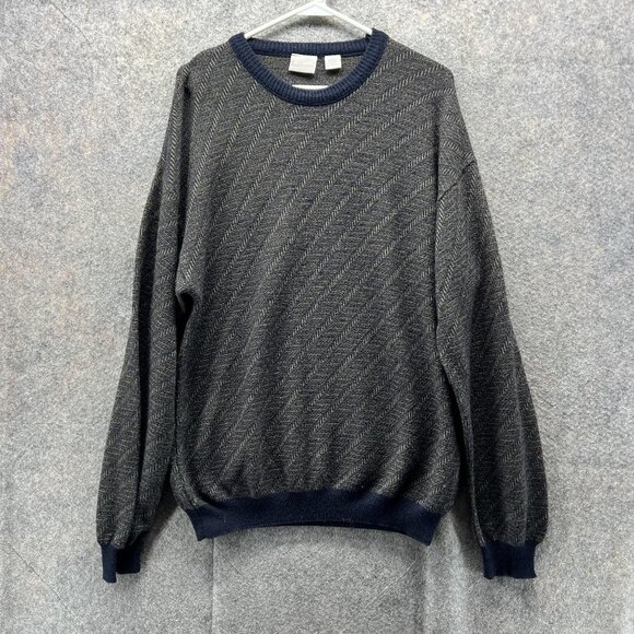 Field Masters Sweater Men Large Vintage Italy Blue Crewneck Pullover Acrylic - Picture 1 of 11